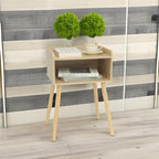 MaxSmeo Nightstand, Mid Century Modern Side Table Bedroom with Storage, Small End Bedside Table with Solid Wood Legs for Living Room, Office Small Spaces (Natural)