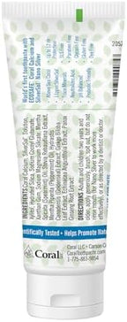 Coral White Nano Silver Mint Toothpaste, Natural Fluoride Free Teeth Whitening Toothpaste, Coral Calcium Nano Silver Infused SLS, Glycierin Free 4 Ounce (4 Pack)