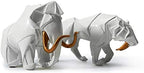 HAUCOZE Dinosaur Statue Arts Animal Figurine Modern Decor Leopard Sculpture Polyresin White 9.8inch