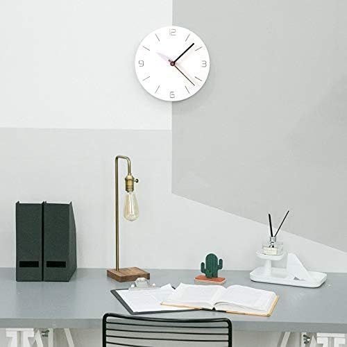 Stephanie Imports Modern Minimalist White & Pastel Purple Silent Wall Clock
