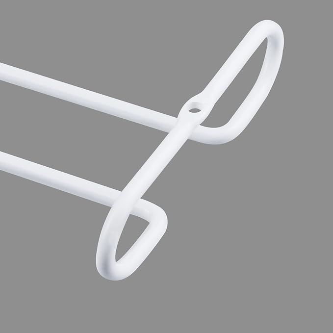 White 4 Wine Glass Rack Under Cabinet Shelf 10 Inch Stemware Storage Hanging Hanger Organizer Glasses Holder with Drying Under Counter Metal for Kitchen and Bar