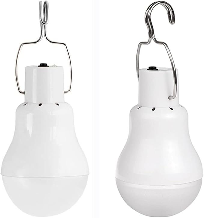 Solar Light Bulb Portable 350LM Solar Powered Camping Light Led Lantern Outdoor for Lamp Light Hiking Fishing Tent Indoor Shed Chicken Coop Hurricane Emergency with USB Chargeable