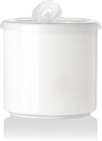 Sweejar Ceramic Food Storage Jar, Salt Container with Airtight Plastic Lid & Date Tracker, 16 Oz Kitchen Canisters for Flour, Rice, Sugar, Coffee, Spices, Pantry Organization (White)