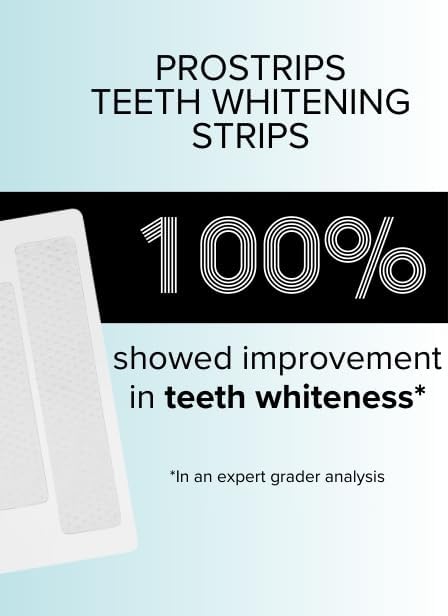 Prostrips - 12 Shades Whiter Teeth - 28 Enamel Safe REMINERALIZING Gentle Strips – 97% no Sensitivity