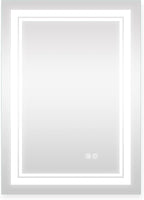WELLFOR LED Bathroom Vanity Mirror 24 x 32 Inch, Lighted Anti-Fog Dimmable Mirror, IP44 Waterproof Wall Mounted Makeup Mirror, Packed with US Standard Plug and Touch Switch, (Horizontal/Vertical)