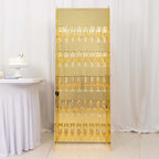 Tableclothsfactory Gold Mirror Finish 5-Tier Wine Glass Stemware Rack, 40 Champagne Flute Holder Foam Board Wall Stand - 5ft for Party & Decorations