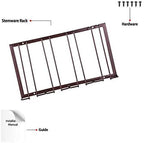 Wine Glass Rack Under Cabinet - Stemware Holder Metal Wine Glass Organizer Glasses Storage Hanger for Bar Kitchen Brown 4 Rows