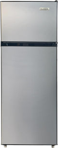 Frigidaire, 2 Door Apartment Size Refrigerator with Freezer, 7.5 cu ft, Adjustable Spill-Proof Shelves, Door & Crisper Bins, Platinum Silver, Garage Ready
