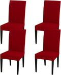 JQinHome 4 Pcs Dining Chair Slipcover, High Stretch Removable Washable Chair Seat Protector Cover for Home Party Hotel Wedding Ceremony