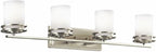 Kichler Hendrik 33.75" Vanity Light in Brushed Nickel, 4-Light Modern Bathroom Vanity with Satin Etched Cased Opal Glass, (33.5" W x 7.75" H), 5079NI