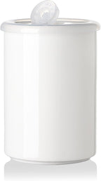 Sweejar Ceramic Food Storage Jar, Salt Container with Airtight Plastic Lid & Date Tracker, 28 Oz Kitchen Canisters for Flour, Rice, Sugar, Coffee, Spices, Pantry Organization (White)