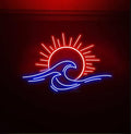 Ulalaza LED Decorative Lights USB Mountains Sunrise Sunset Led Neon Signs Home Decoration Wall Art Holiday Gift Brightness Adjustable 15.7''x15''