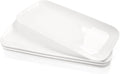 Serving Platters Set of 4, Rectangular Serving Plates, Serving Trays for Entertaining Party, Microwave,Oven,Dishwasher Safe,Kitchen Dinnerware, White 12.4 Inch