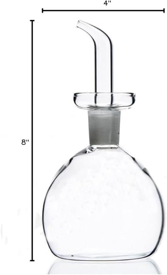 ELETON Cylindrical 16 oz Olive Oil Dispenser Bottle Glass with No Drip Spout -Olive Oil & Vinegar Dispenser Glass Cruet Decanter- Glassware Seal Handicraft Easy Clean Drip Free Bottles for Kitchen