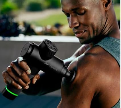 Hyperice Hypervolt 2 Black - Featuring Quiet Glide Technology - Handheld Percussion Massage Gun | 3 Speeds, 5 Interchangeable Heads | Helps Relieve Sore Muscles and Stiffness |FSA and HSA