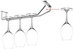 10.8 Inch Wine Glass Rack, Under Cabinet Wine Glass Holder, Wine Glass Hangers Under Shelf, Chrome Finish Stemware Rack, Hanging Stemware Holder for Cabinet Kitchen Bar, Set of 2