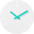 Stephanie Imports Modern Minimalist Hiding White & Teal Green Silent Wall Clock