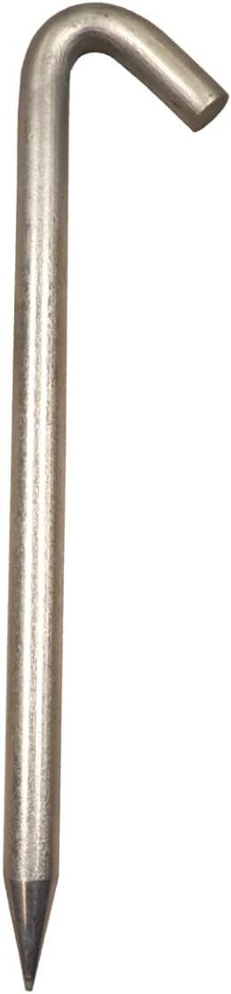 Moose Supply Steel Tent Stakes Heavy Duty Ground Stake, Metal Stakes to Anchor Commercial Inflatables, Outdoor Camping Canopy, Fence, Garden Tent Accessories, 1" Diameter x 18" Length, 10 Pack