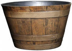 Classic Home and Garden Whiskey Barrel Planters - Wooden Finish Flower Planter Pot - Stylish Garden Pots - Indoor & Outdoor Resin Planters - Weather-Resistant Planting Pots (20.5" Oak Brown, 1-Pack)