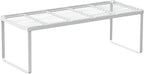 Kitchen Cabinet Storage Shelf Stackable Wire Spice Rack Organizer Heavy Duty Space Saver for Bathroom Bedroom Closet Laundry Room Office Countertop - White, Pack 1