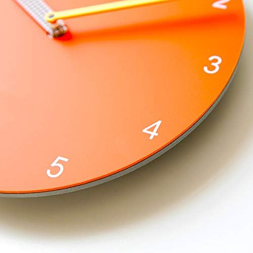 Stephanie Imports Modern Minimalist Orange & Yellow Wall Clock