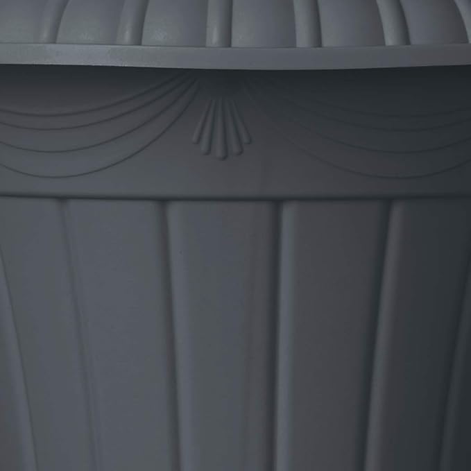 PL20GY Classic Traditional Plastic Urn Planter Indoor/Outdoor, 10" x 12", Gray
