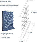 Pegboard Bench-top/Wall-Mount Laboratory Glassware Drying Rack with 52 Pegs - Black