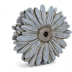 NAT & Jules Gerbera Daisy Flower Shaped Dimensional Indoor Outdoor 12 inch Cast Resin Decorative Garden Stepping Stone, Patio, Walkway Sculpture Yard Art, Stone Grey