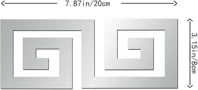 15 Pcs DIY Geometric Shape Acrylic Decorative Mirror Stickers Removable Adhesive Wall Mirror Décor for Living Room Home Background (Silver，3.15 * 7.87inches)