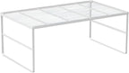 Kitchen Cabinet Storage Shelf Stackable Wire Spice Rack Organizer Heavy Duty Space Saver for Bathroom Bedroom Closet Laundry Room Office Countertop - White, Pack 1
