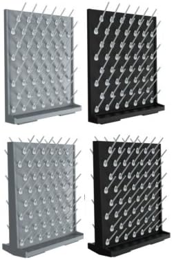 Pegboard Bench-top/Wall-Mount Laboratory Glassware Drying Rack with 52 Pegs - Black