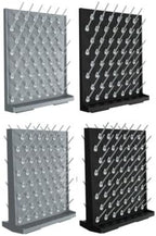 Pegboard Bench-top/Wall-Mount Laboratory Glassware Drying Rack with 52 Pegs - Black