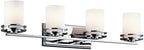 Kichler Hendrik 33.75" 4 Light Vanity Light with Satin Etched Cased Opal Chrome