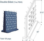 Pegboard Bench-top/Wall-Mount Laboratory Glassware Drying Rack with 52 Pegs - Black