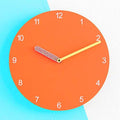 Stephanie Imports Modern Minimalist Orange & Yellow Wall Clock