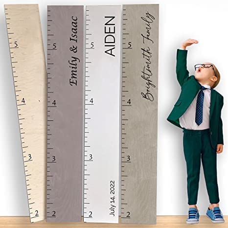 Personalized Growth Chart for Wall - Kids Height Ruler, Wooden Growth Chart for Kids, Wall Ruler for Kids Height Measurement and Height Growth Chart for Home - Kids Sizing Chart