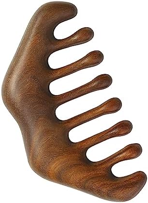 Massage Wooden Comb,Wood Wide Tooth Hair Comb, Scraping Scalp Massage,Handheld No Static Head Tool,1 Pieces.