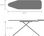 Brabantia Size A Compact Small Ironing Board (43x12 in) 7 Height Options, Adjustable Steam Iron Rest Holder (Fresh Breeze) Non-Slip Feet, Anti-Collapse Child Locks