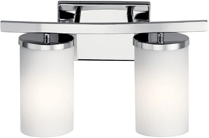 Kichler Crosby 15" 2 Light Vanity Light Satin Etched Cased Opal Olde Bronze®