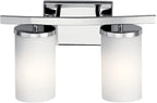 KICHLER Crosby 15" 2 Light Vanity Light Satin Etched Cased Opal Chrome