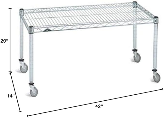 Omega Products Corporation 14" Deep x 42" Wide x 20" High Chrome Mobile Dunnage Rack