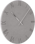 Stephanie Imports Modern Minimalist Concrete Hiding Gray Silent Wall Clock (Roman Numerals)