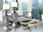 Creative Scents Schonwerk Silver Centerpiece Bowl - Coffee Table Decor - Centerpiece Table Decorations for Dining Room Living Room or Entry Table - Decorative Bowl - Best Wedding/Birthday Gift
