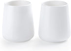 White Toothbrush Holder for Bathroom - 2Pcs Ceramic Tooth Brushing Holders Set, Toothbrush Cup & Toothpaste Organizer for Bathroom Countertop, Makeup Brush Holder, Pen Holder for Home Desktop Storage
