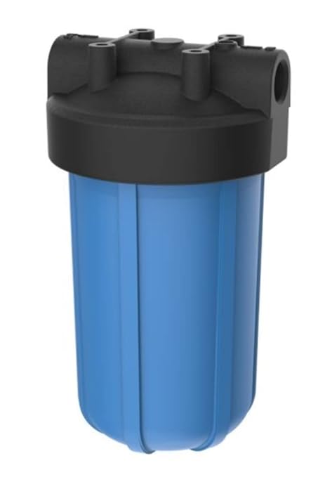Pentair Pentek 150238 Big Blue Filter Housing, 1" NPT #10 Whole House Heavy Duty Water Filter Housing with High-Flow Polypropylene (HFPP) Cap, 10-Inch, Black/Blue