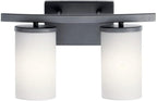 KICHLER Crosby 15" 2 Light Vanity Light Satin Etched Cased Opal Chrome