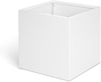 White Steel Planter Square Outdoor Planters Galvanized Steel Planter Box Indoor Metal Large Planters Cube Heavy Duty Flower Pot 32 Inch Modern Commercial Residential for Trees Patio Deck Yard Garden