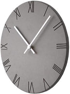 Stephanie Imports Modern Minimalist Concrete Hiding Gray Silent Wall Clock (Roman Numerals)