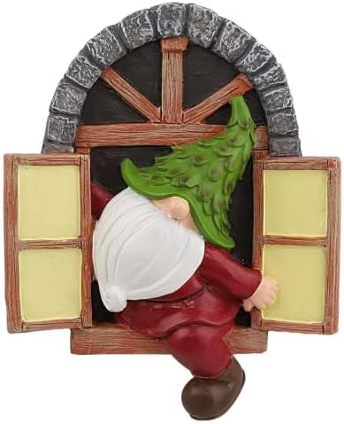 Whimsical Fairy Garden Gnome Statue, Tree Faces Decor Outdoor -5.9 Inch, Funny Garden Tree Decoration,Ideal Patio Yard Lawn Porch Decoration