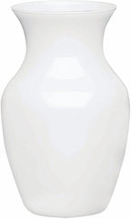 Floral Supply Online - 8" White Rose Vase and Flower Guide Booklet - Decorative Glass Flower Vase for Floral Arrangements, Weddings, Home Decor or Office.